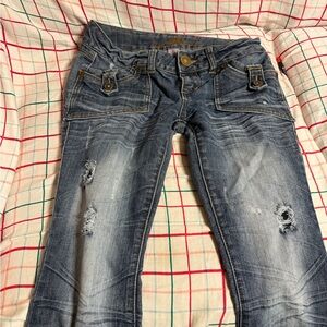 Almost Famous Distressed Blue Skinny Jeans